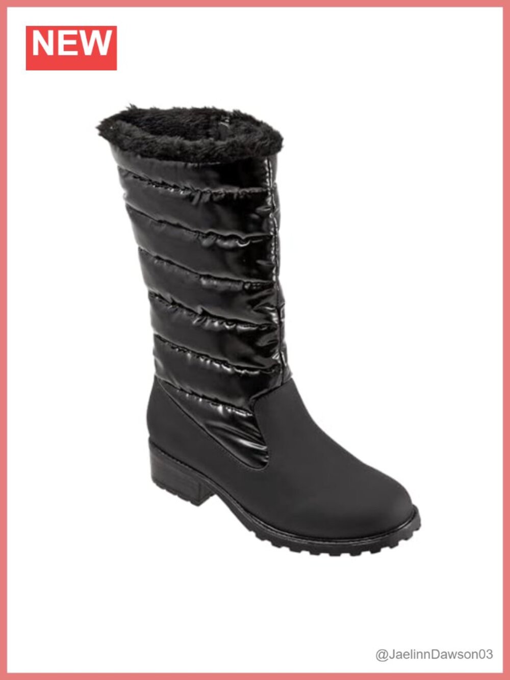 Faux Fur Lined Ankle Bootie Zip Round Toe Snow Boot